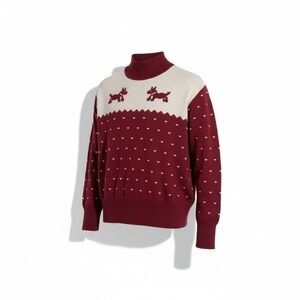 Circus Clothing Scotty Dog Fair Isle Sweater UK 2X Fits US XL–1X Burgundy